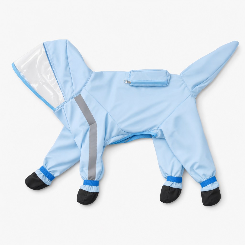 Reflective Raincoat laid flat